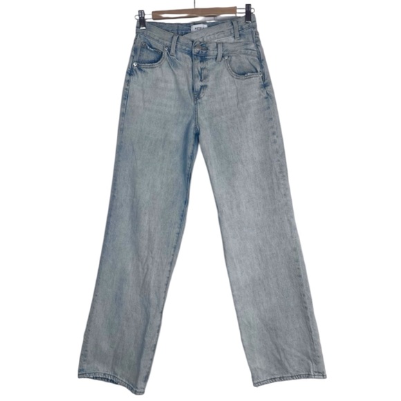 Pistola Bobbie Crossover Jean Size 25 Hi Rise Straight Distressed Rennie Blue - Picture 2 of 15